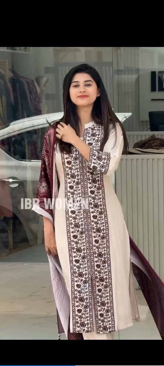 Premium Chanderi Silk 3-Piece Kurti Set with Heavy Multi Embroidery & Pure Chinon Dupatta | Festive Royal Collection